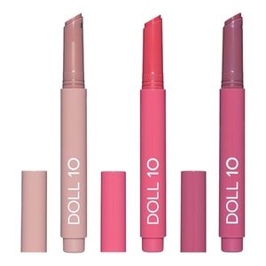Doll 10 3-Piece Peptide Plump Lip Oil Set - Juicy Cherry, Mauve, Nude
